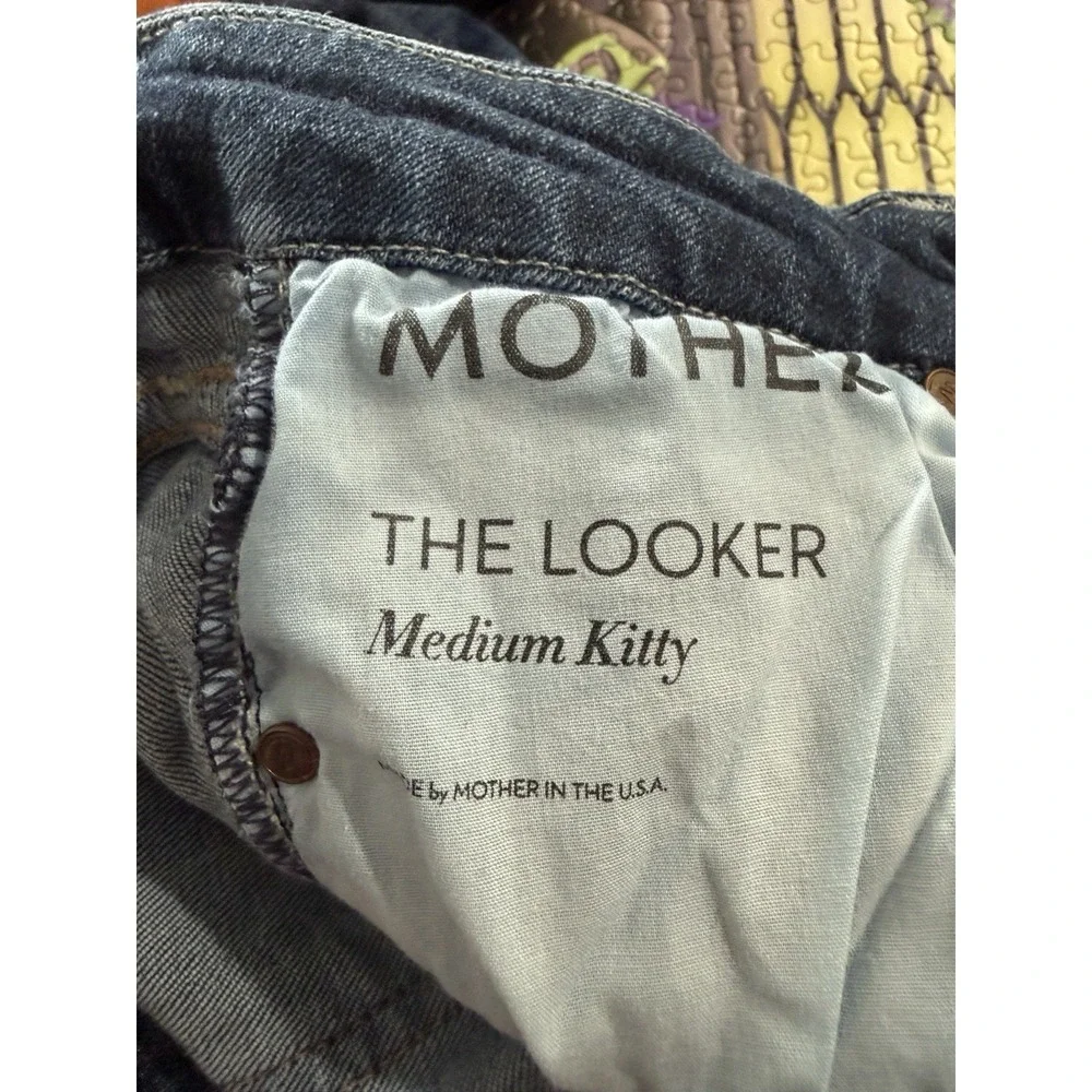 MOTHER The Looker Classic Medium Kitty Mid Wash Low Rise Skinny Jeans